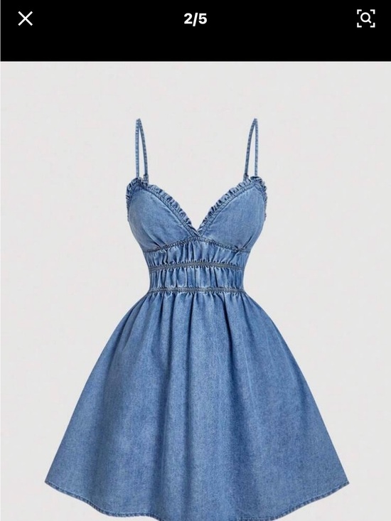 Dresses & Skirts - Denim Spaghetti-Strap Sundress in Blue #8171